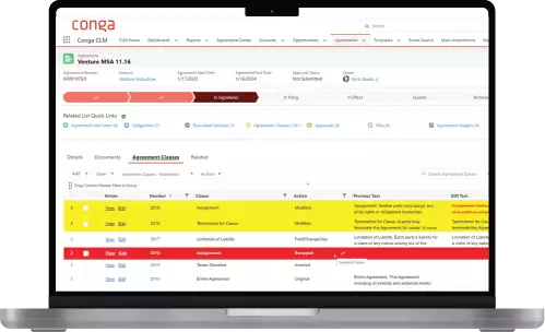 Conga CLM product interface