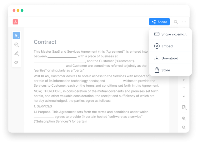 Manage, send, store custom generated documents with one click