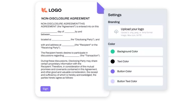 Conga Sign, custom branded esignature interface