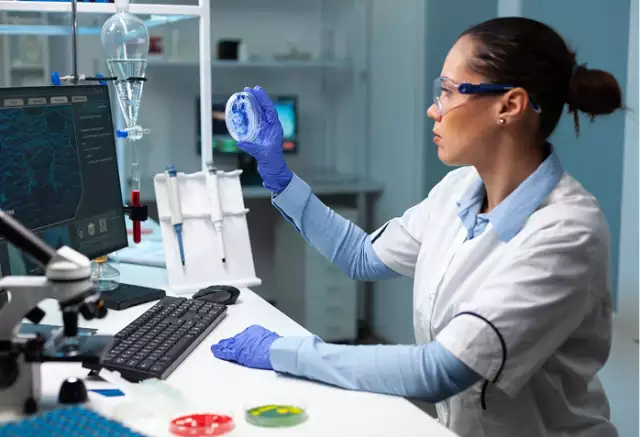 Scientist working in lab