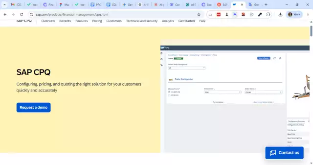 Homepage of SAP CPQ.