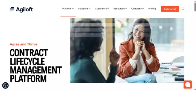 Agiloft contract tool homepage.