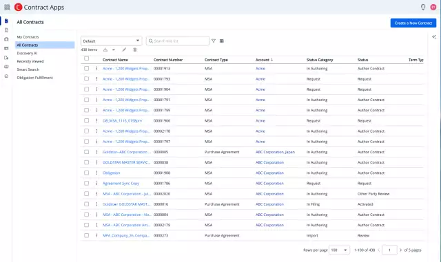 Conga CLM contract repository system.