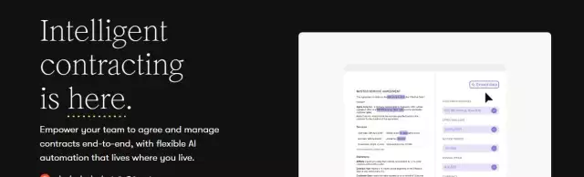 Juro automated contract management system homepage.