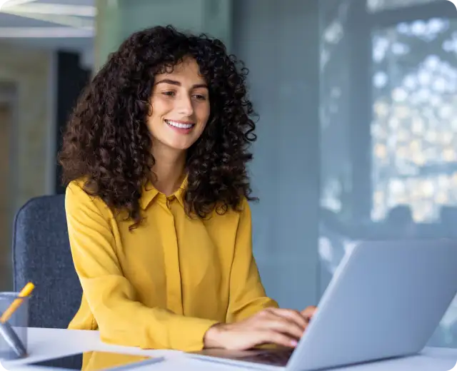 woman working at desk