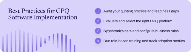 Best practices for CPQ software implementation.