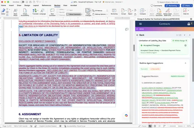 Conga Redline AI: Redlining through the entire review process 